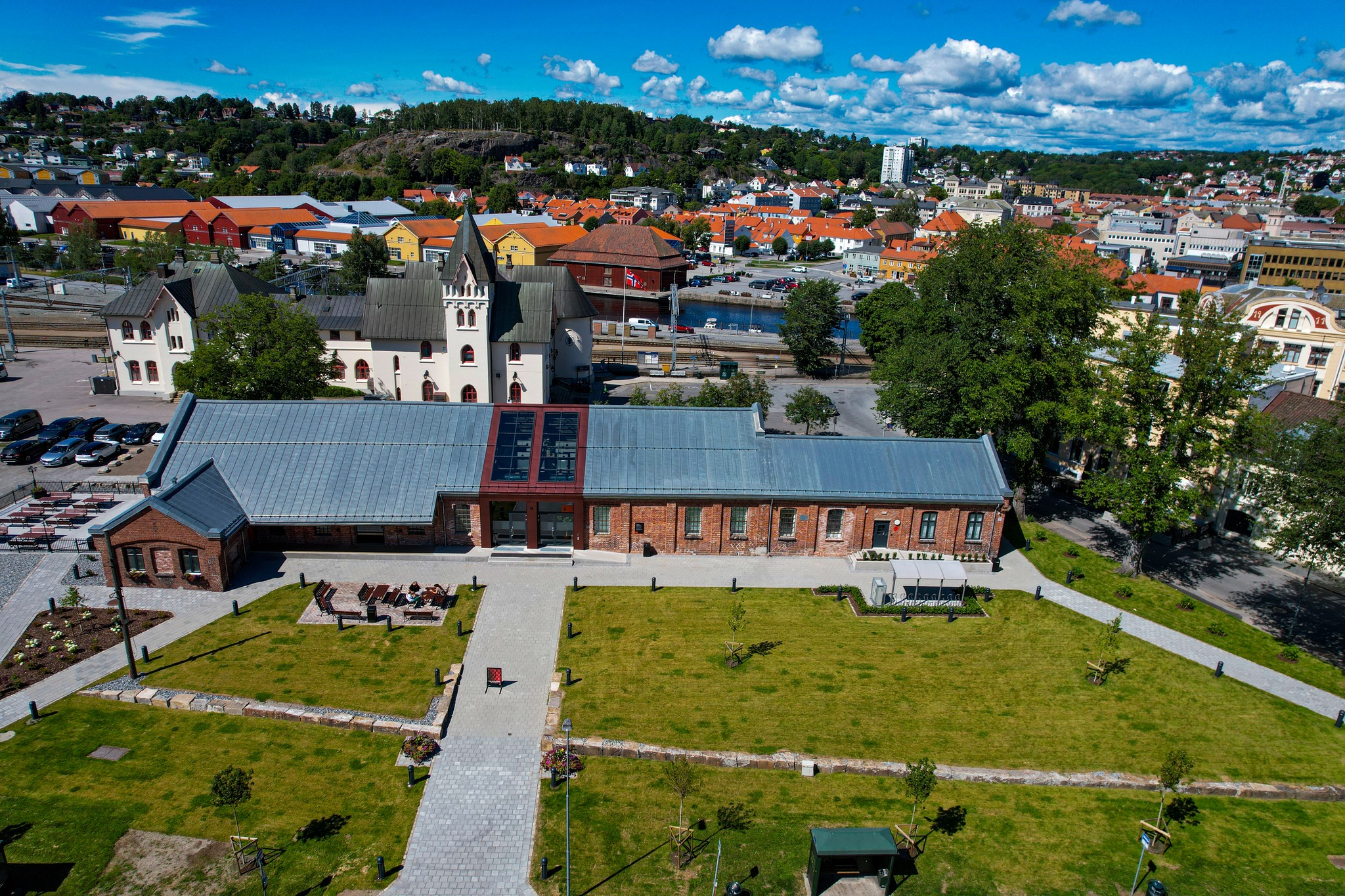 Oversiktsbilde av Byparken i Halden