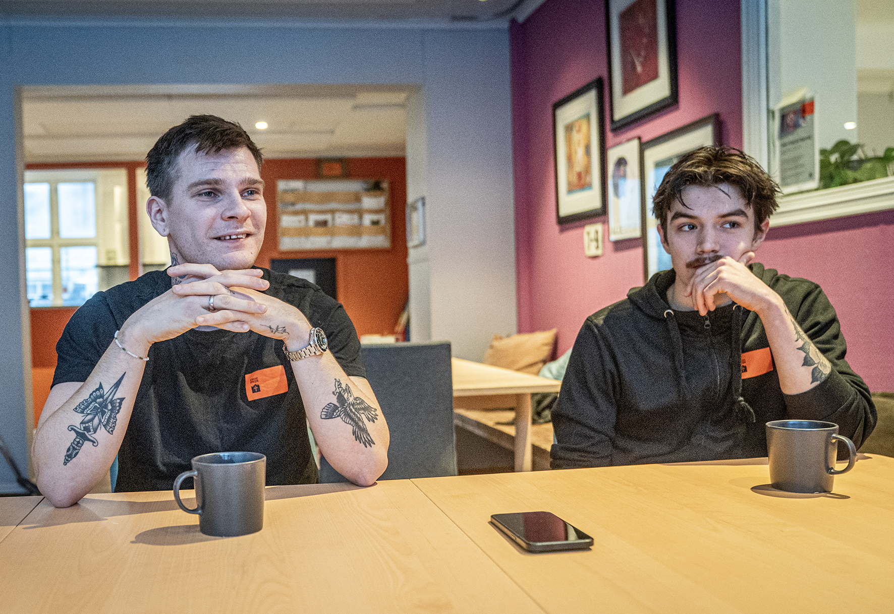 Bo-team, Ung i bolig, T&oslash;nsberg: Tim og Sebastian, unge mentorer.