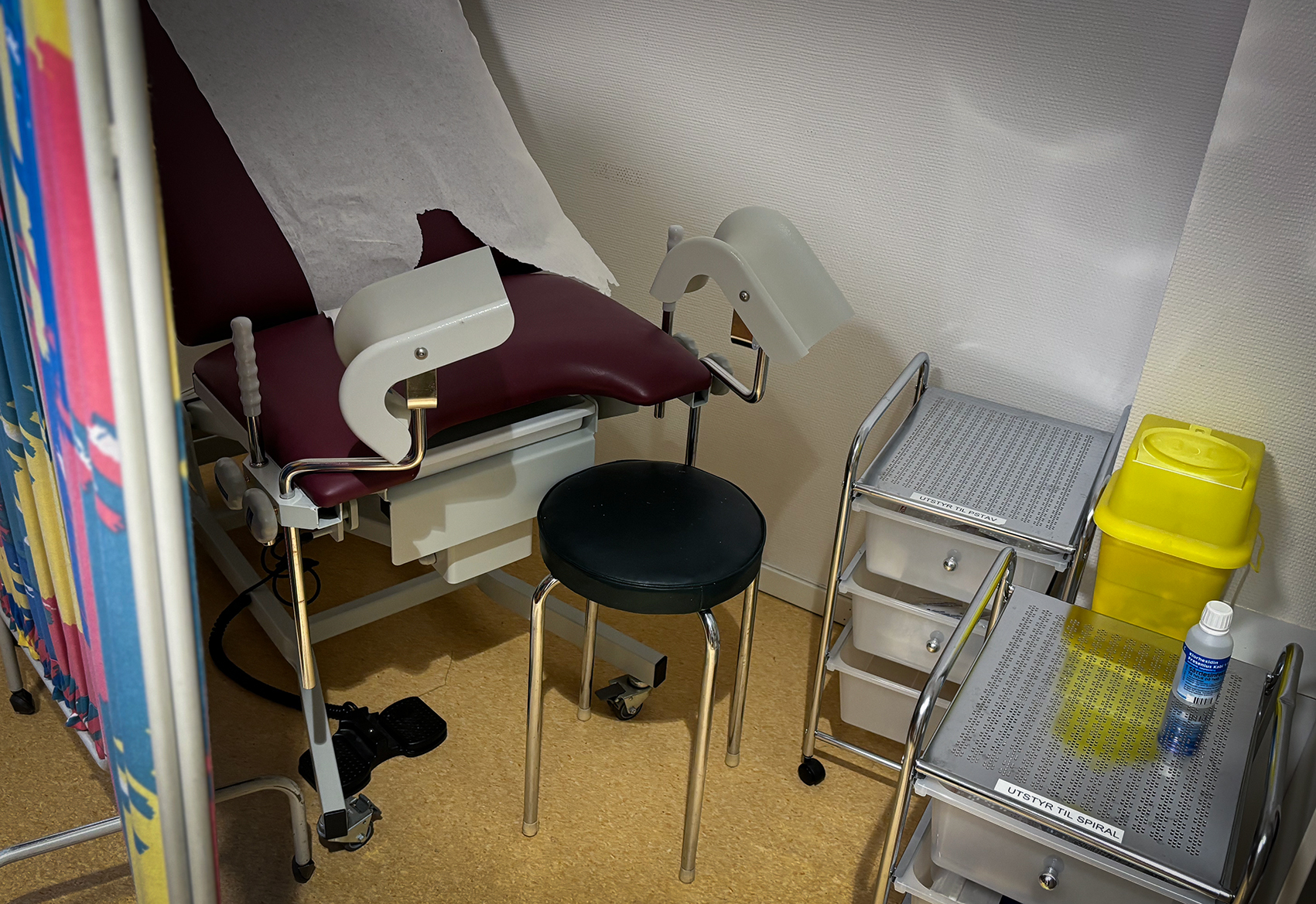 Gynokologstol, Helsesenteret for papirl&oslash;se migranter, Oslo.