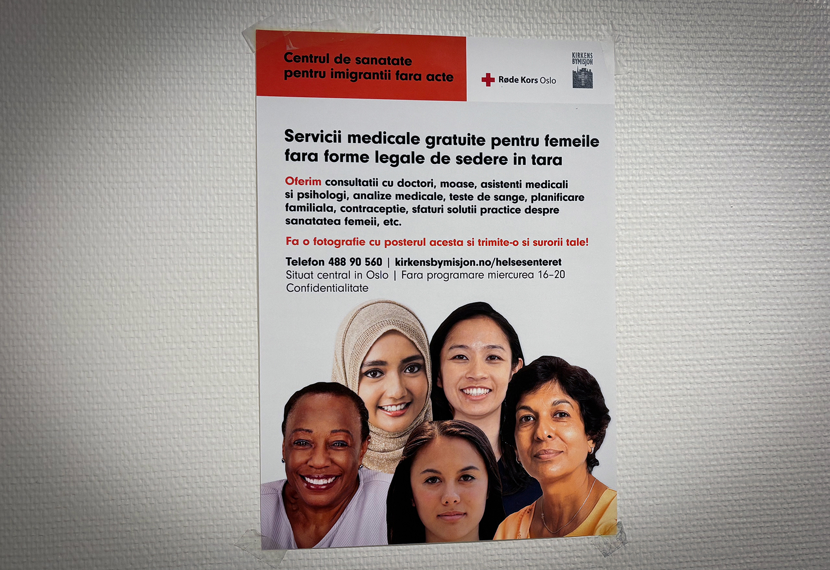 Plakat Helsesenteret for papirl&oslash;se migranter, Oslo