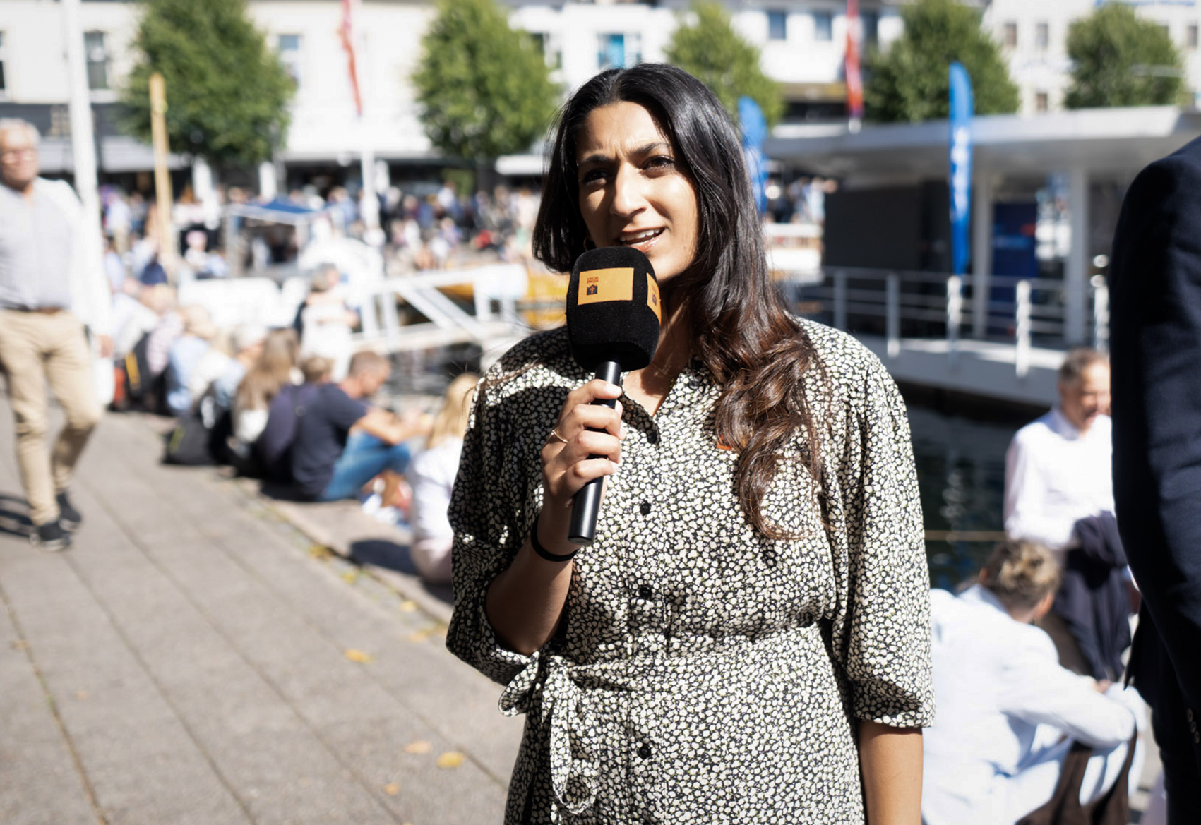 Maria Qureshi (Kirkens Bymisjon) under Arendalsuka 2026. Foto: Torstein Ihle