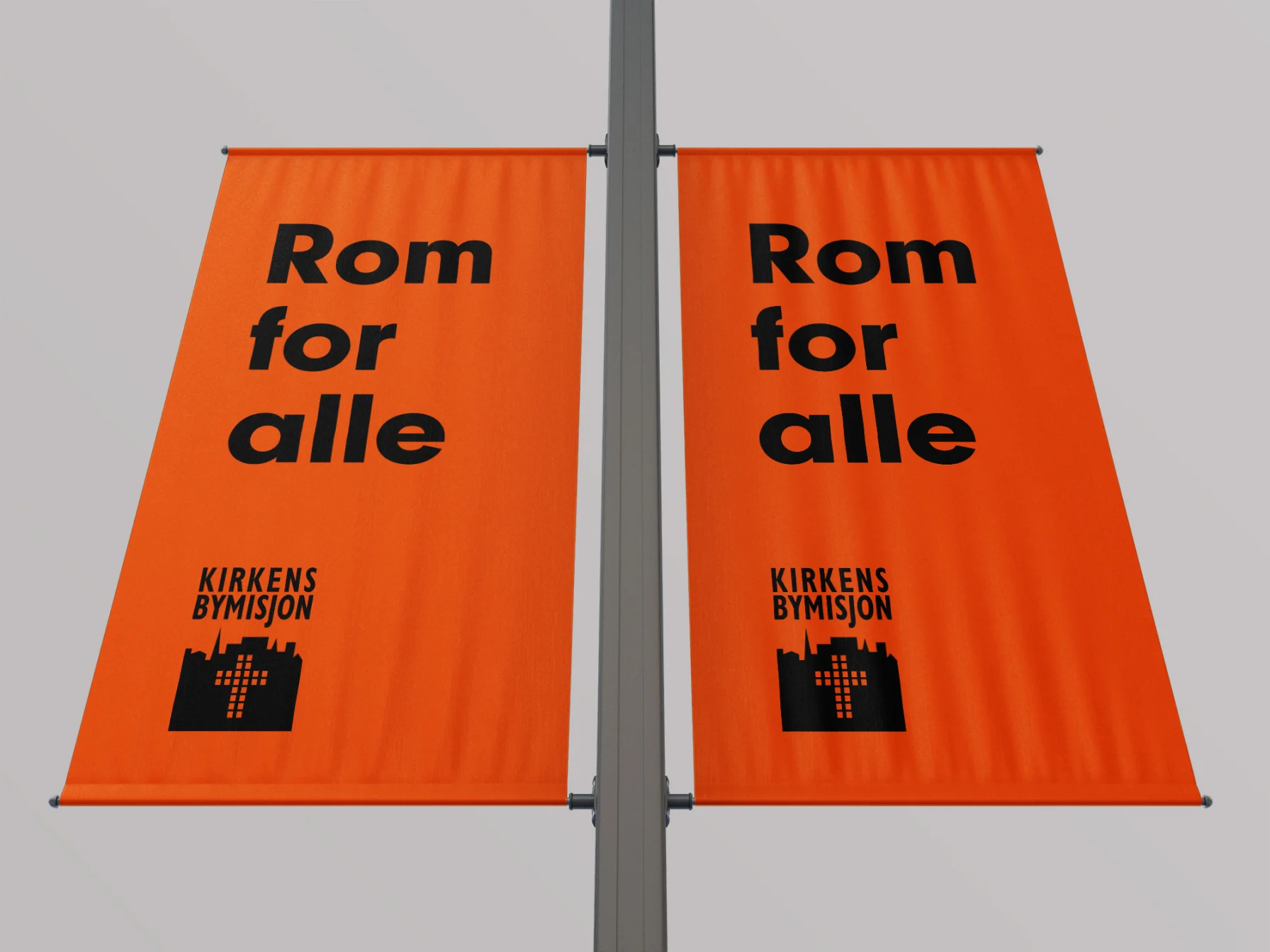 Banner med slogan og logo